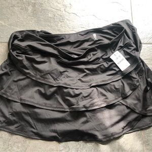 Deep Black Athletic Skort with Built-In Shorts